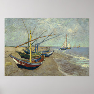 Vincent van Gogh - Fischerboote auf dem Strand Poster
