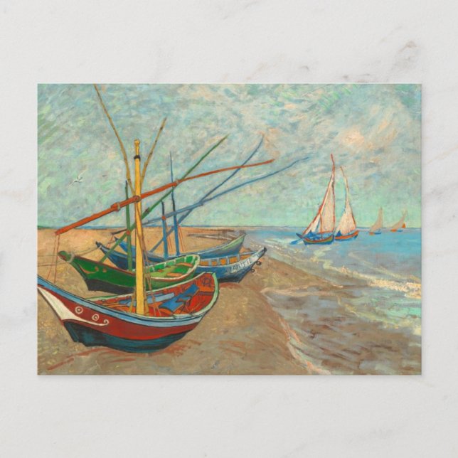 Vincent Van Gogh Fischerboote Postkarte (Vorderseite)