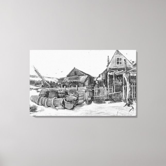 Vincent van Gogh | Fischtrocknungshalle, Schevenin Leinwanddruck (Vorderseite)
