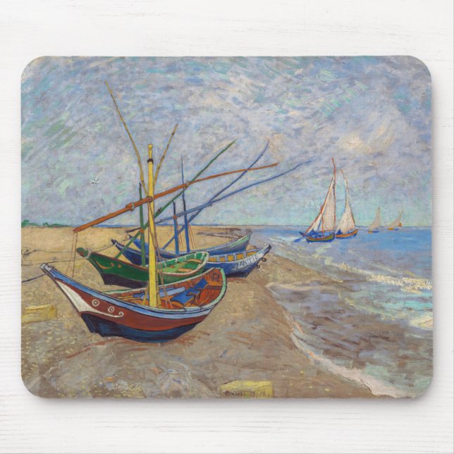 Vincent van Gogh - Fishing Boats on the Beach Mousepad (Vorne)