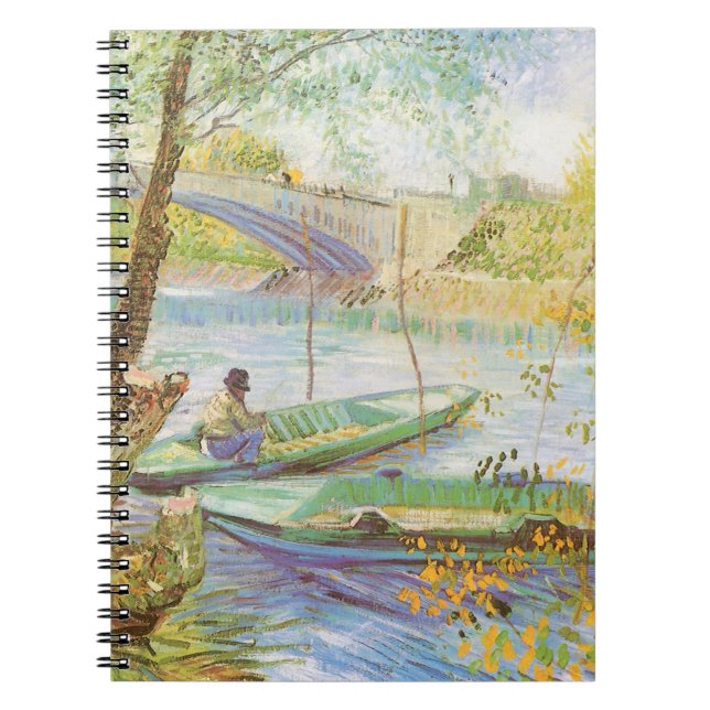 Vincent van Gogh Fishing im Frühling, Pont de Clic Notizblock (Vorderseite)