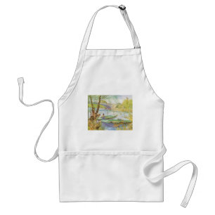 Vincent van Gogh Fishing im Frühling, Pont de Clic Schürze