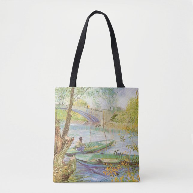 Vincent van Gogh Fishing im Frühling, Pont de Clic Tasche (Vorderseite)