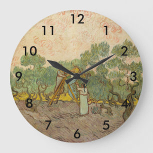 Vincent van Gogh - Frauen beim Olivenpflücken Große Wanduhr