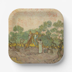 Vincent van Gogh - Frauen beim Olivenpflücken Pappteller