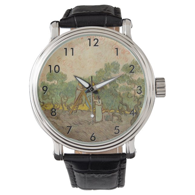 Vincent van Gogh - Frauen, die Oliven pflücken Armbanduhr (Vorderseite)