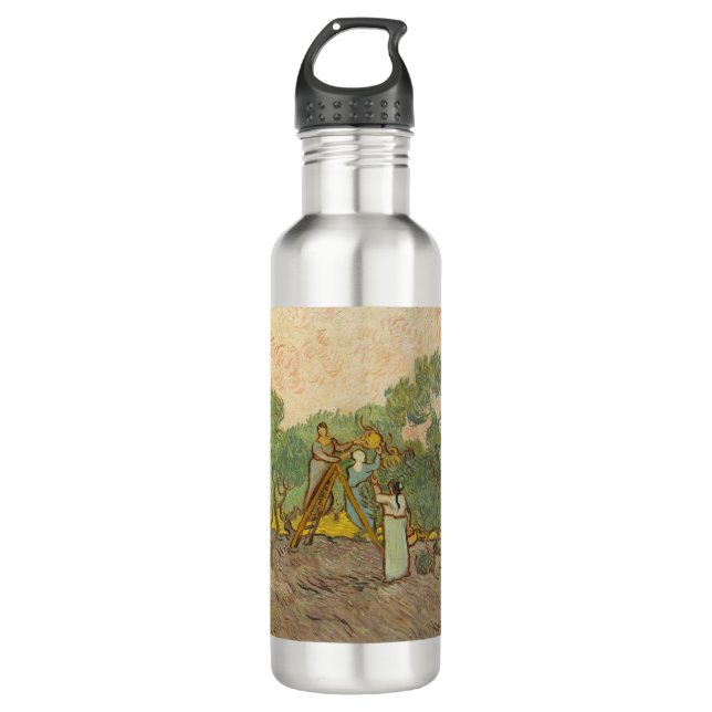 Vincent van Gogh - Frauen, die Oliven pflücken Edelstahlflasche (Vorderseite)