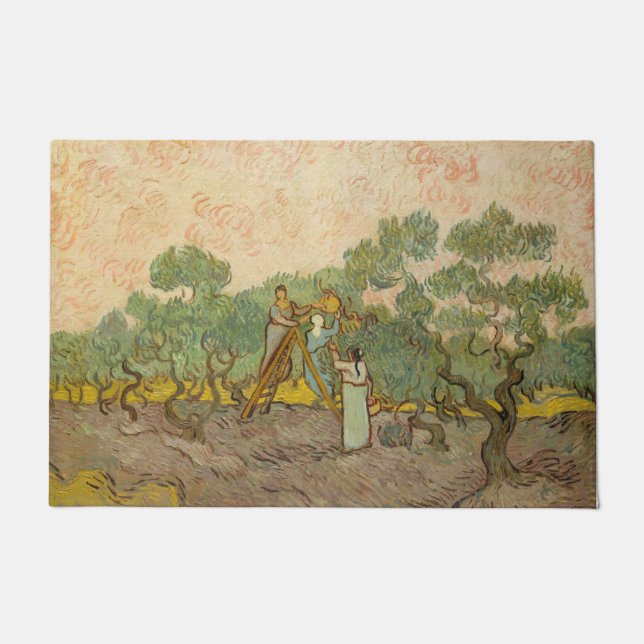 Vincent van Gogh - Frauen, die Oliven pflücken Fußmatte (Vorderseite)