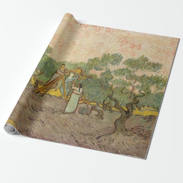 Vincent van Gogh - Frauen, die Oliven pflücken Geschenkpapier (Ungerollt)