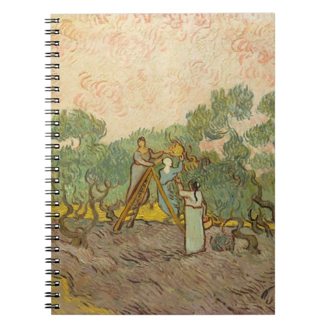 Vincent van Gogh - Frauen, die Oliven pflücken Notizblock (Vorderseite)