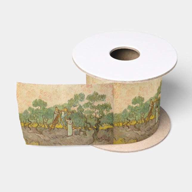 Vincent van Gogh - Frauen, die Oliven pflücken Satinband (Spule)