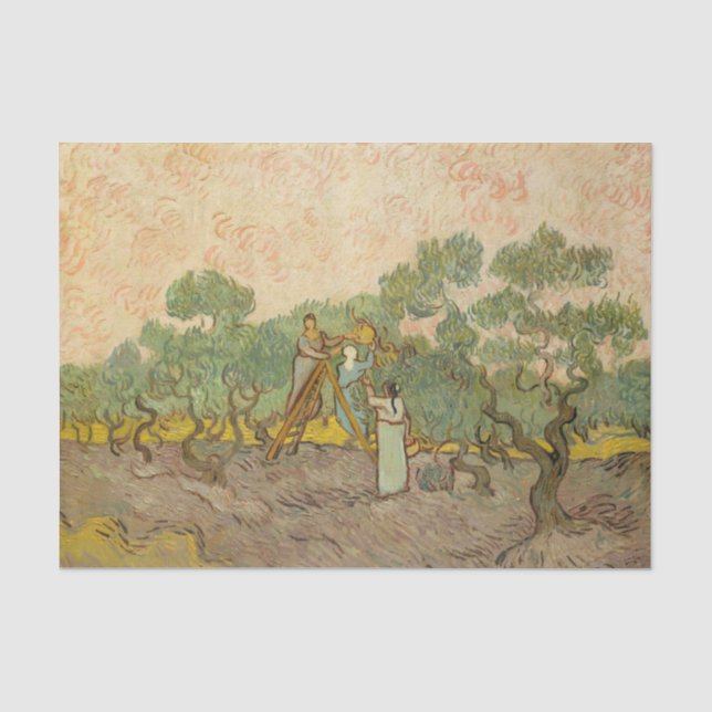 Vincent van Gogh - Frauen, die Oliven pflücken Seidenpapier (Vorderseite)