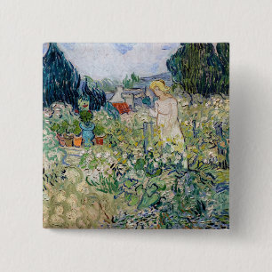 Vincent van Gogh - Fräulein Gachet in ihrem Garten Button