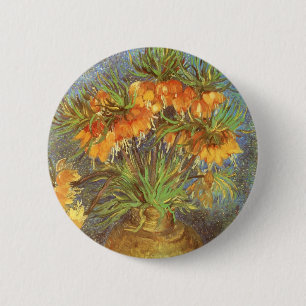 Vincent van Gogh - Fritillarien in einer Kupfervas Button
