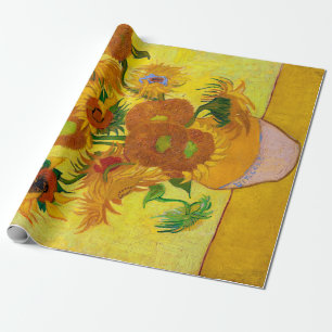 Vincent Van Gogh Fünfzehn Sonnenblumen in einer V Geschenkpapier