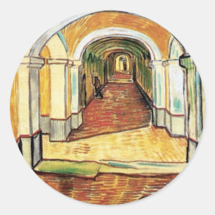 Vincent Van Gogh - Gang des Saint-Paul-Hospitals Runder Aufkleber
