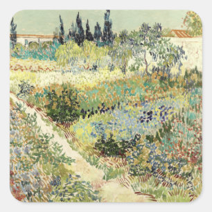 Vincent Van Gogh Garden at Arles Quadratischer Aufkleber