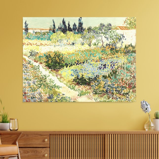 Vincent Van Gogh Garden in Arles 1888 Leinwanddruck (Insitu (Wohnzimmer))