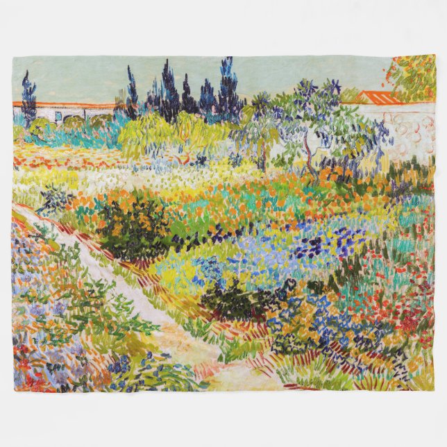Vincent van Gogh - Garten bei Arles Fleecedecke (Vorderseite (Horizontal))