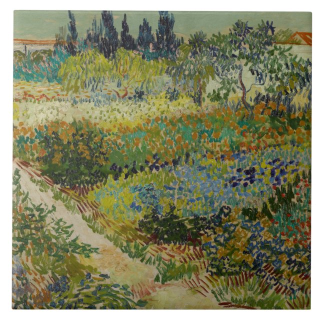 Vincent van Gogh - Garten bei Arles Fliese (Vorderseite)