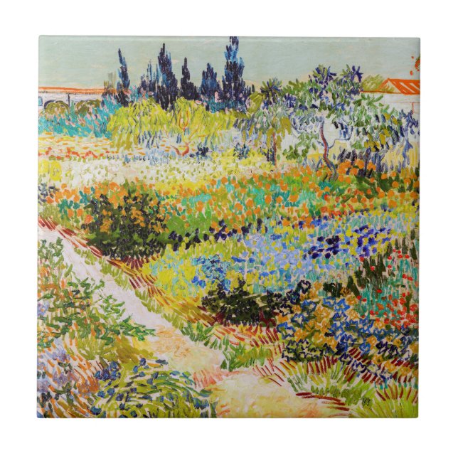 Vincent van Gogh - Garten bei Arles Fliese (Vorderseite)