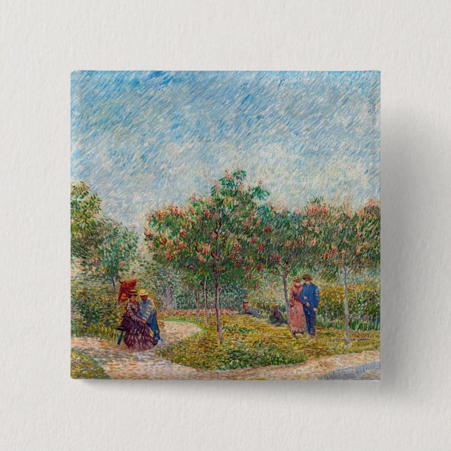 Vincent van Gogh - Garten in Montmarte mit Verlieb Button (Vorderseite)