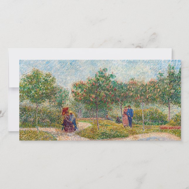 Vincent van Gogh - Garten in Montmarte mit Verlieb Dankeskarte (Vorderseite)