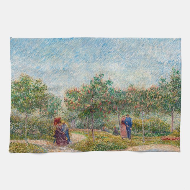Vincent van Gogh - Garten in Montmarte mit Verlieb Geschirrtuch (Horizontal)