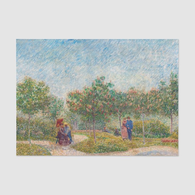 Vincent van Gogh - Garten in Montmarte mit Verlieb Seidenpapier (Vorderseite)