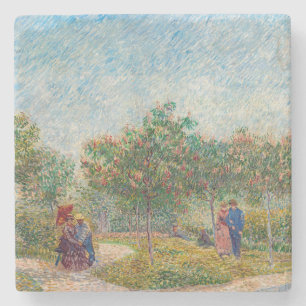 Vincent van Gogh - Garten in Montmarte mit Verlieb Steinuntersetzer