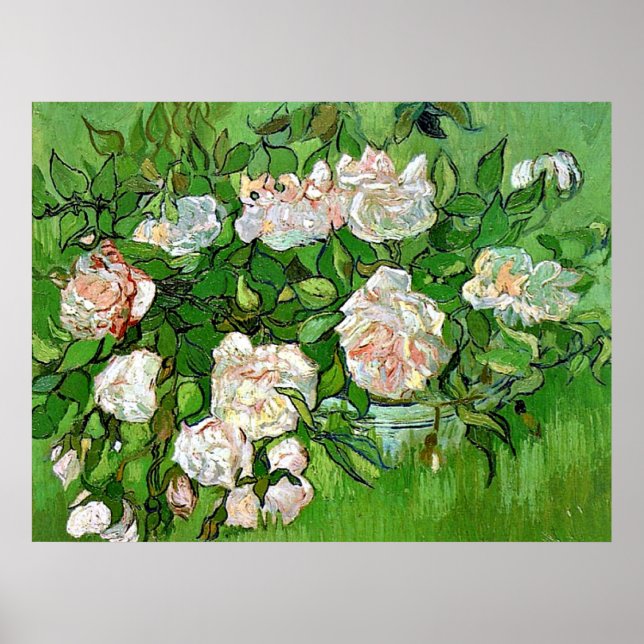 Vincent Van Gogh Gemälde, Still Life-Pink Roses, Poster (Vorne)