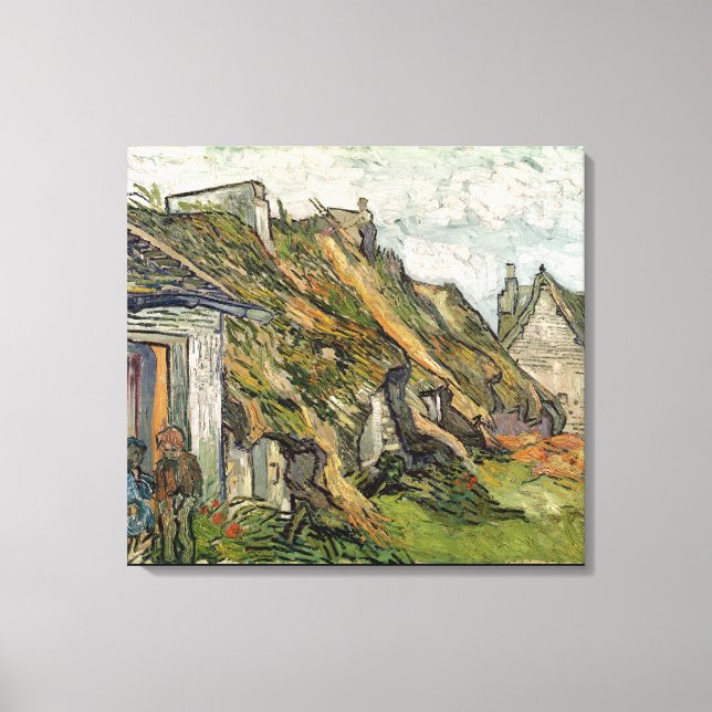 Vincent van Gogh | Gestrickte Hütten in Chaponval Leinwanddruck (Vorderseite)
