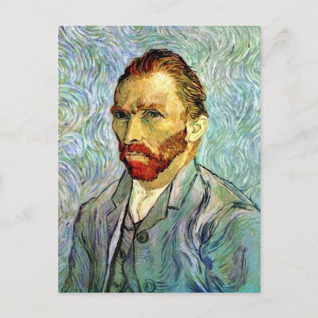 Vincent Van Gogh - Green Self-Portrait Fine Art Postkarte (Vorderseite)