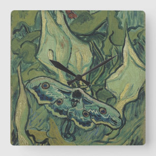 Vincent van Gogh - Großer Pfauenspinner Quadratische Wanduhr