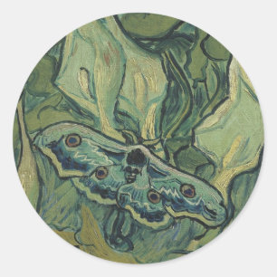 Vincent van Gogh - Großer Pfauenspinner Runder Aufkleber