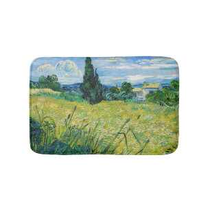Vincent van Gogh - Grüne Weizenfelder mit Zypresse Badematte