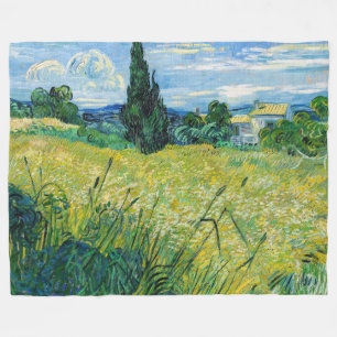 Vincent van Gogh - Grüne Weizenfelder mit Zypresse Fleecedecke