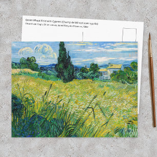 Vincent van Gogh - Grüne Weizenfelder mit Zypresse Postkarte