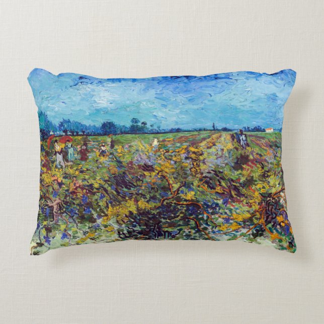 Vincent van Gogh - Grüner Weinberg Dekokissen (Vorderseite)