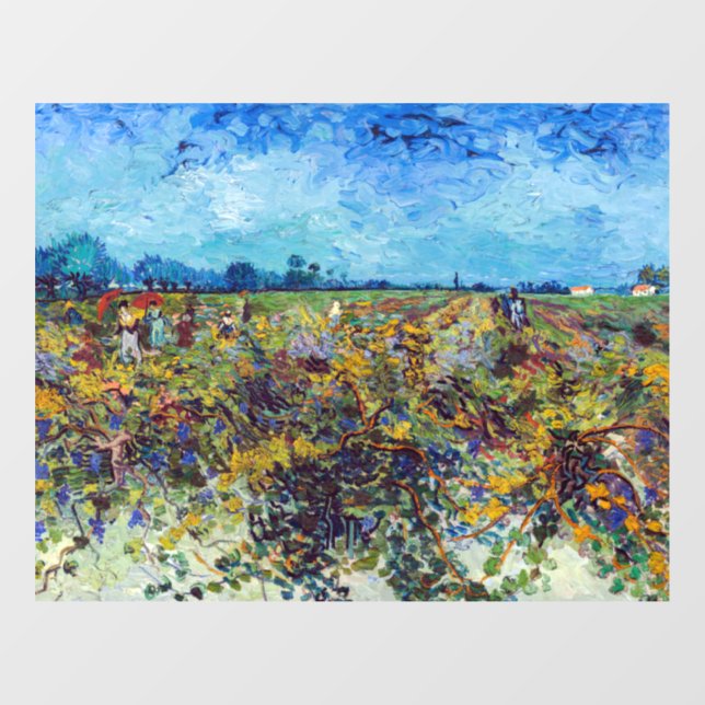 Vincent van Gogh - Grüner Weinberg Fensteraufkleber (Blatt)