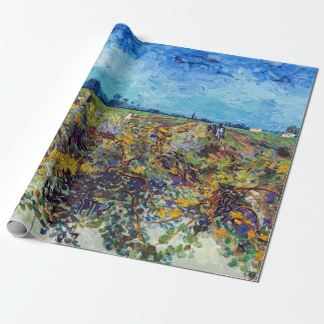 Vincent van Gogh - Grüner Weinberg Geschenkpapier (Ungerollt)