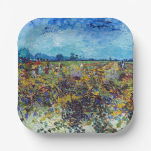 Vincent van Gogh - Grüner Weinberg Pappteller