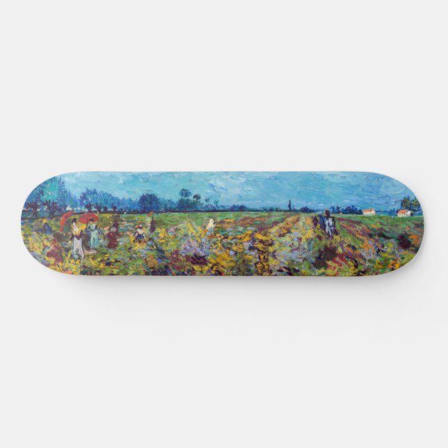 Vincent van Gogh - Grüner Weinberg Skateboard (Horizontal)