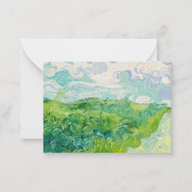 Vincent van Gogh - Grünes Weizenfeld, Auvers Mitteilungskarte (Vorderseite)
