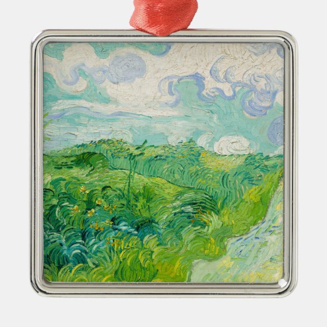 Vincent van Gogh - Grünes Weizenfeld, Auvers Ornament Aus Metall (Vorne)