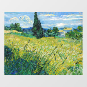 Vincent van Gogh - Grünes Weizenfeld mit Cypress Fensteraufkleber