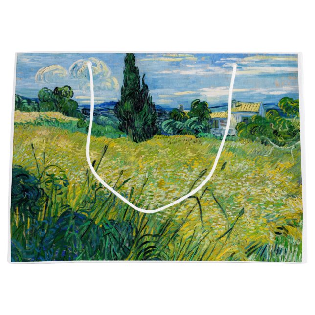 Vincent van Gogh - Grünes Weizenfeld mit Cypress Große Geschenktüte (Vorderseite)