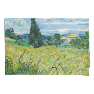 Vincent van Gogh - Grünes Weizenfeld mit Cypress Kissenbezug