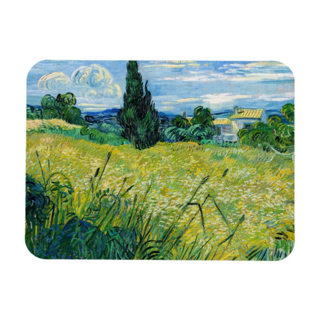 Vincent van Gogh - Grünes Weizenfeld mit Cypress Magnet (Horizontal)