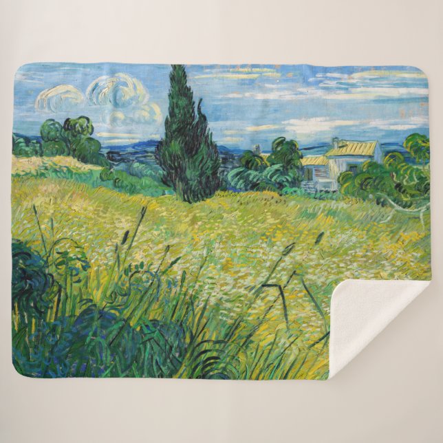 Vincent van Gogh - Grünes Weizenfeld mit Cypress Sherpadecke (Vorderseite (Horizontal))